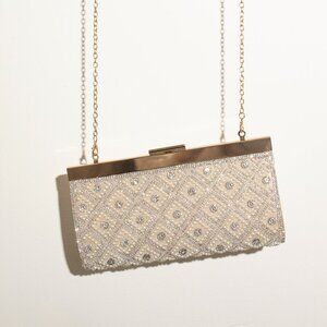 Sparkly Rhinestone Vintage Baguette Evening Bag, Clutch, Crossbody